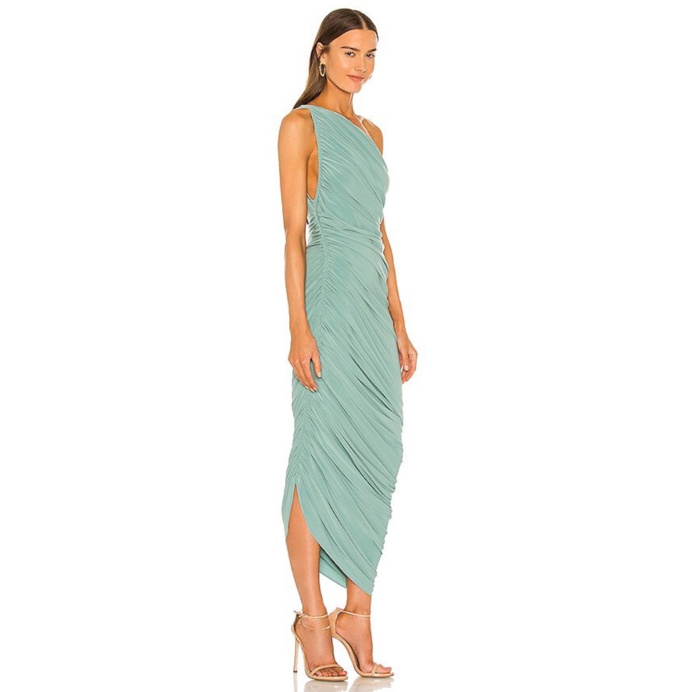 Norma Kamali One-Shoulder Ruched Midi Dress
